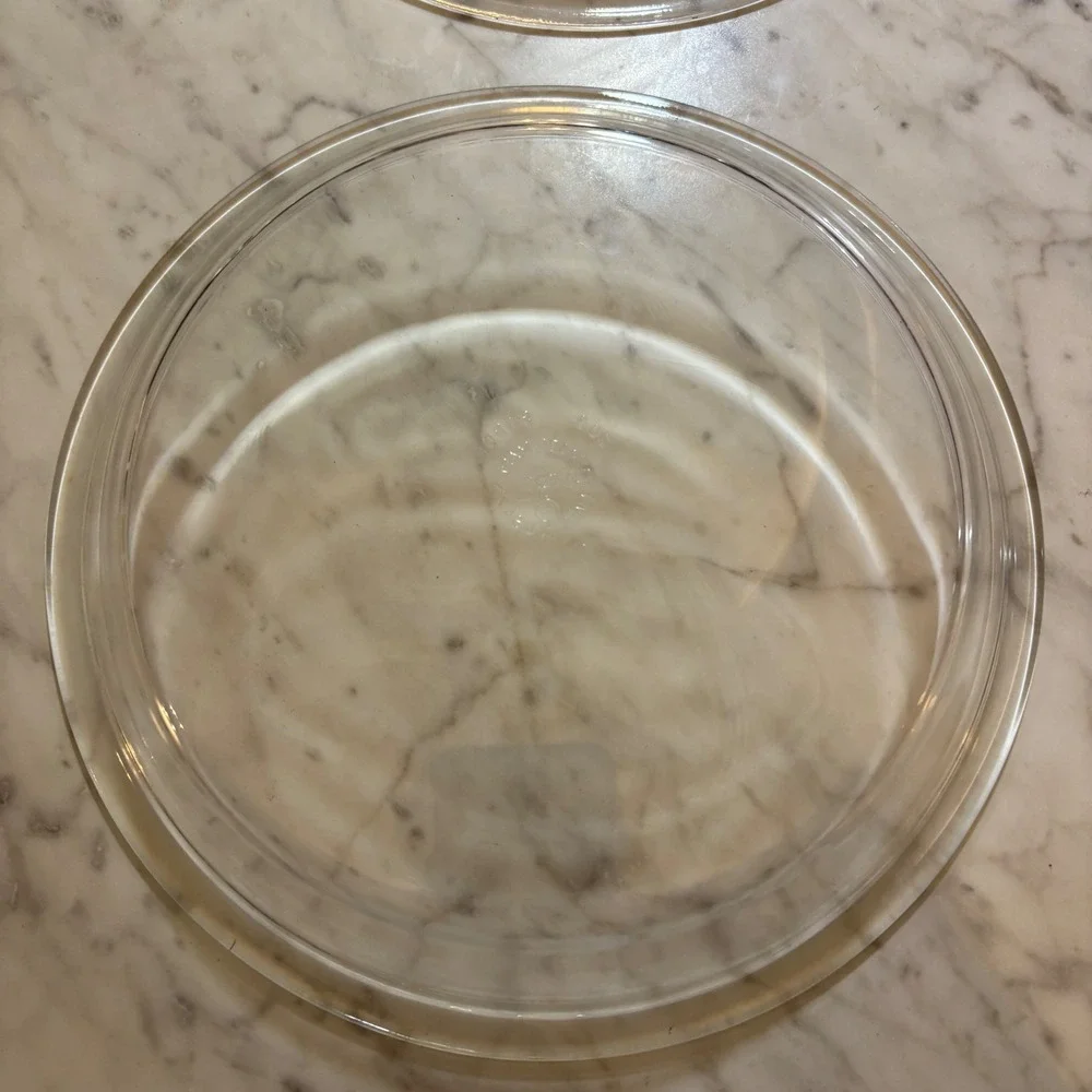 Pyrex 209 Clear Glass 9 Inch Pie Plate Baking Dish Set of 2 Vintage Made in USA